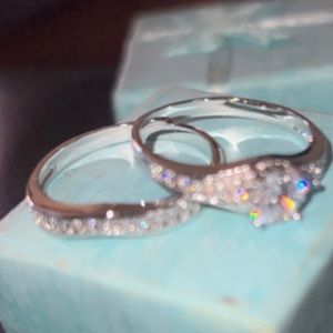 Engagement and wedding ring set